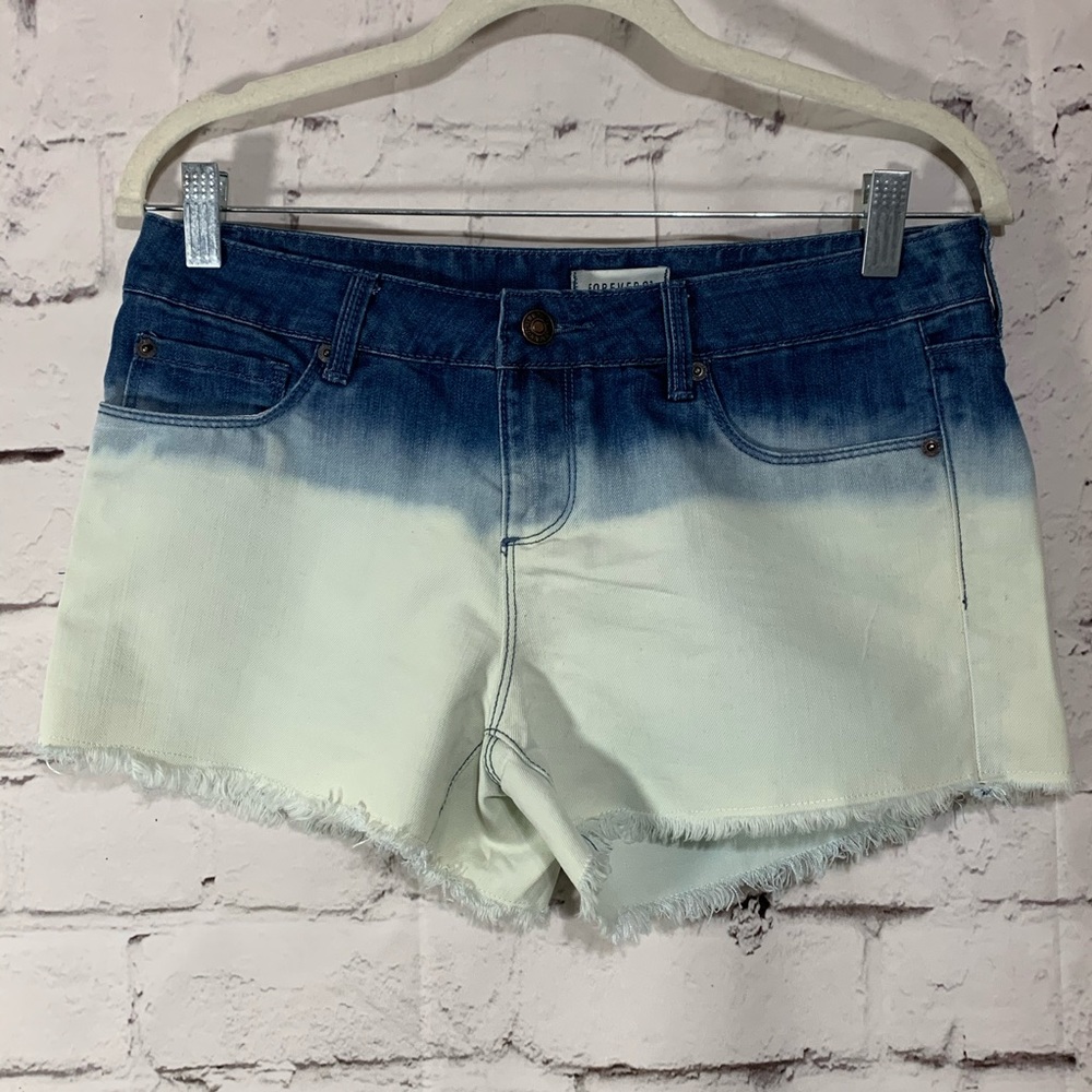 Jean Shorts Denim Forever 21 Ombré Bleached Denim